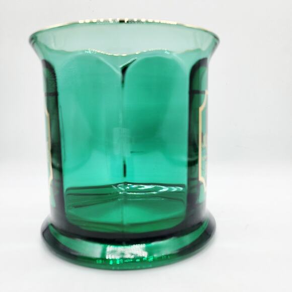 Vtg Culver Boston City Skyline Green Gold Glass Mug with "BOSTON" Made in USA - Picture 4 of 9